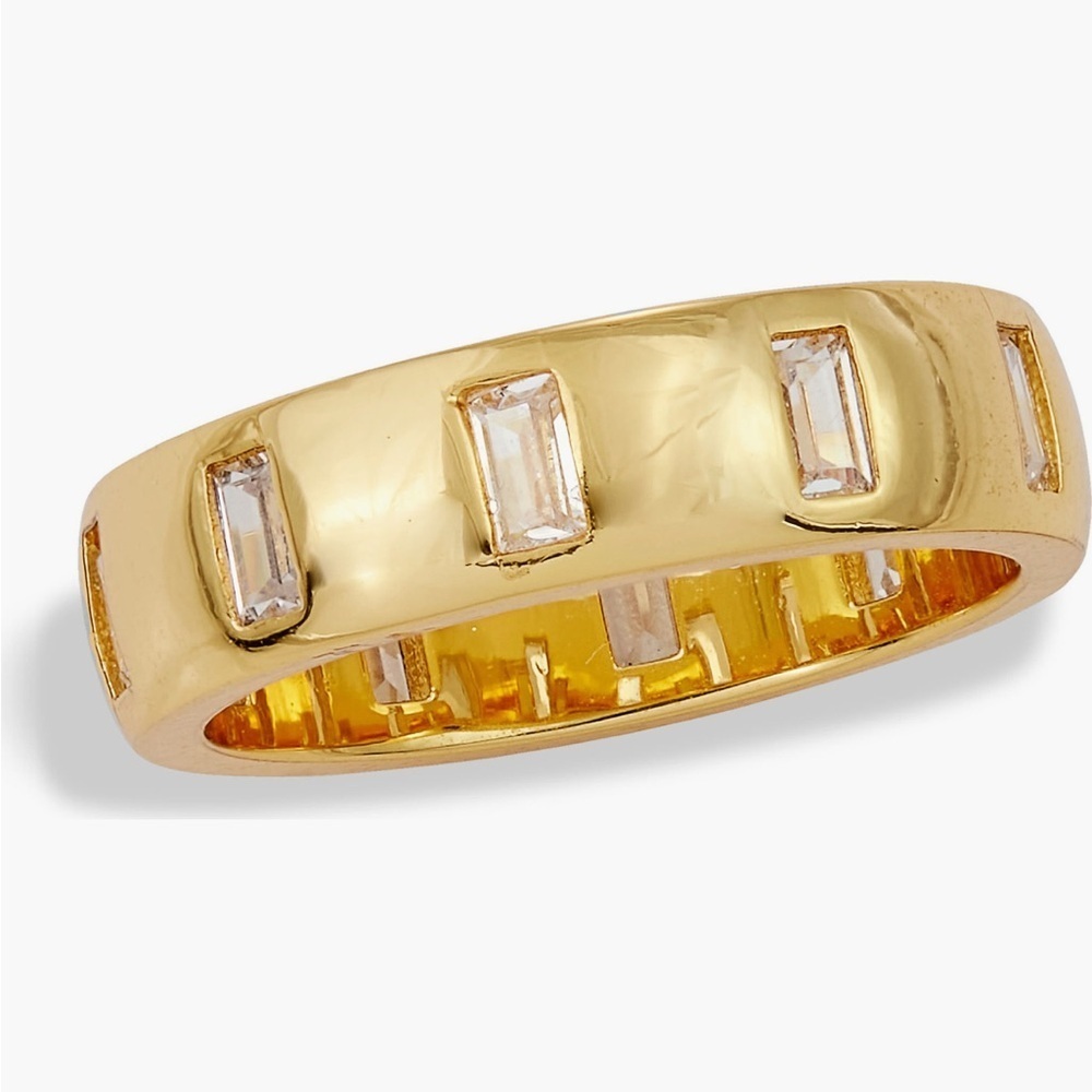 Savvy Cie Gold Baguette Band Ring – Size 8 – NWT ✨💛